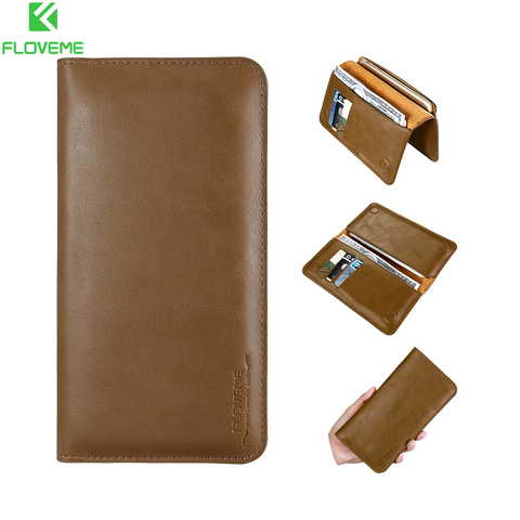 FLOVEME 5.5'' Retro Luxury Wallet Genuine Leather Case For iPhone X 8 7 6 6s 5s Case For Xiao Redmi Note 4X 5a Mi5 6 Wallet Bags ► Photo 1/6