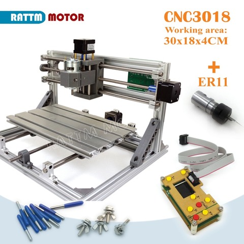 3 Axis CNC machine 3018 with GRBL and off line controller for wood Pcb Pvc Milling machine Wood Router laser engraver machine ► Photo 1/6