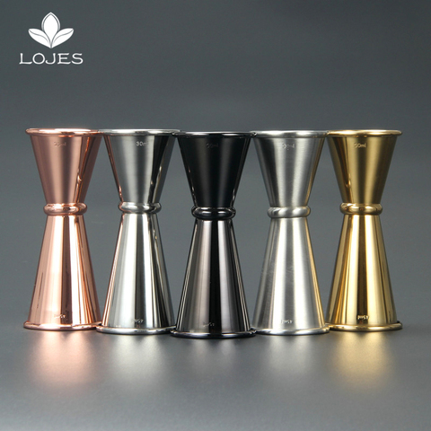 High quality 304 Stainless Steel Double Jigger Japanese Design Cocktail Measuring Cup Copper Gold Jigger Bar Tool Bartender ► Photo 1/6