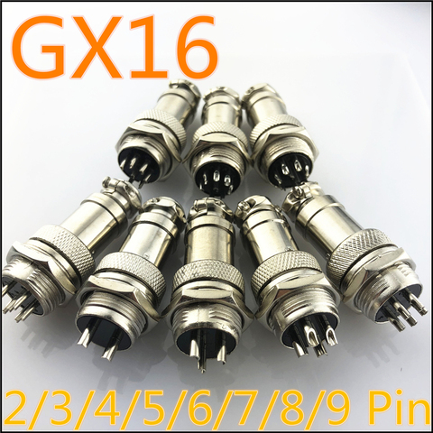 1set GX16 2/3/4/5/6/7/8/9 Pin Male & Female 16mm L70-78 Circular Aviation Socket Plug  Wire Panel Connector Free Shipping ► Photo 1/6