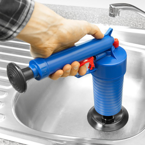Home High Pressure Air Drain Blaster Pump Plunger Sink Pipe Clog Remover Toilets Bathroom Kitchen Cleaner Kit ► Photo 1/4