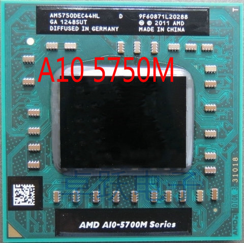 Original AMD laptop Mobile A10 5750M A10-5750m Socket FS1 CPU 4M Cache/2.5GHz/Quad-Core Laptop processor for GM45/PM45 ► Photo 1/1