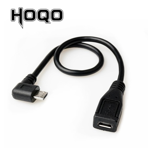 Left Angle Micro USB Extension Cable Panel Mount Sync Date Charge for Motherboard Micro-USB Male to Female Cord ► Photo 1/2