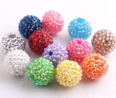 Kwoi vita Handmade  Colorful 20mm/10mm to 26mm Chunky Resin  Rhinestone Beads Ball for Kids Girls  Jewelry Making ► Photo 1/5