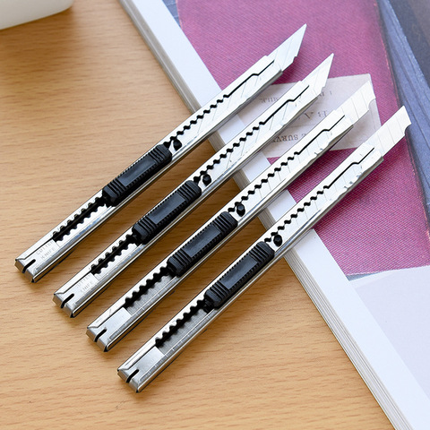 4pcs/Lot Metal Utility Knife Small Wallpaper Knife Handle Paper Cutter  Knife Cutting Tools Office School Supplies - Price history & Review, AliExpress Seller - Milly Store