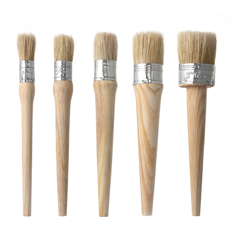 Top quality Artist Brush 20/25/30/40/50mm Head diameter Round Bristle Chalk Oil Paint Painting Wax Wooden Handle Brush ► Photo 1/6