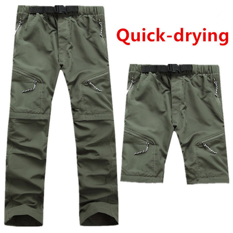 Men Quick Dry Outdoor Pants Removable Hiking&Camping Pants Male Summer Breathable Hunting&Climbing Pants S-XXXL 4 Color ► Photo 1/4