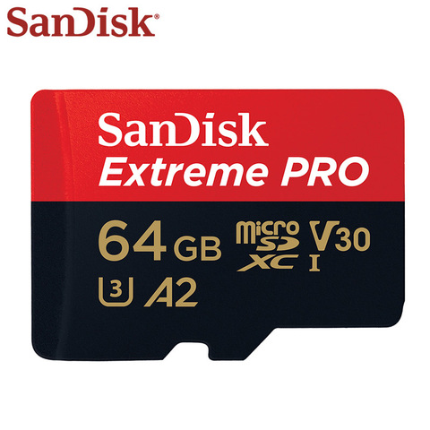 Original Sandisk Extreme Pro Micro SD Card up to 170MB/s A2 V30 U3 C10 64GB 128GB microSDXC TF Card Memory Card With SD Adapter ► Photo 1/6