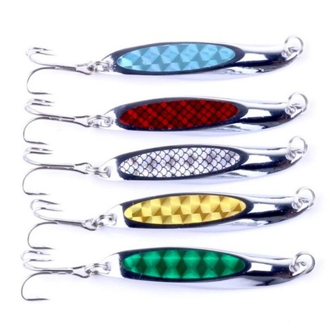 1Pcs/lot Fishing Lure Noise Colorful Spoon Bait 21g 70mm Metal Spoon Fishing Lure For Trout Eagle Mouth 4# Hook fishing tackle ► Photo 1/6