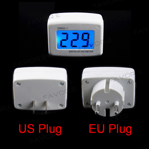 AC Panel Meter LCD blue backlight Digital Voltage meter tester Voltmeter 110/220V Switch EU/US Plug Volt Power Monitor ► Photo 1/4