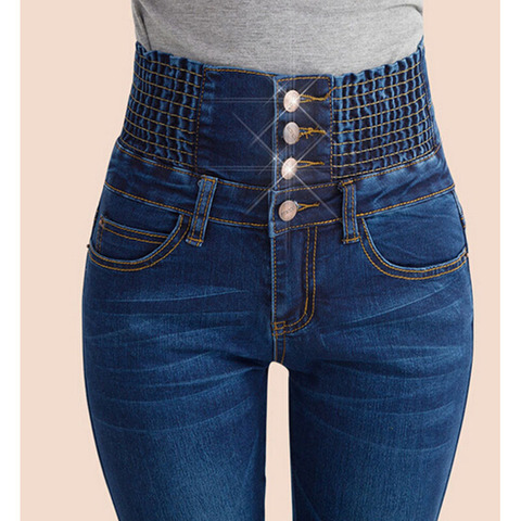 2022 jeans print  Fashion Women Elastic High Waist Skinny Stretch Jean Female Spring Jeans Feet Pantalones mujer Plus Size ► Photo 1/3