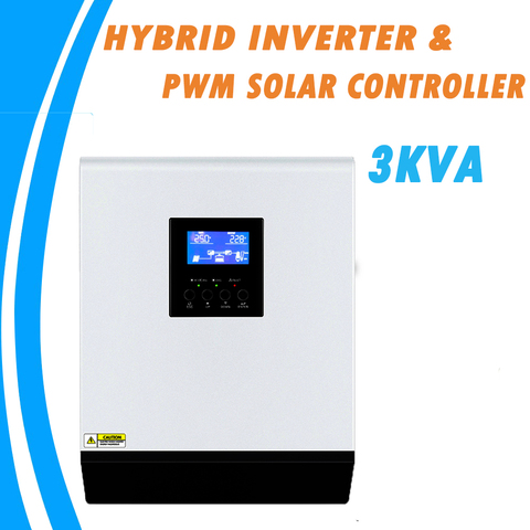 3KVA Pure Sine Wave Hybrid Solar Inverter 24V 220V 110V Built-in PWM 50A Solar Charge Controller and AC Charger for Home Use ► Photo 1/6