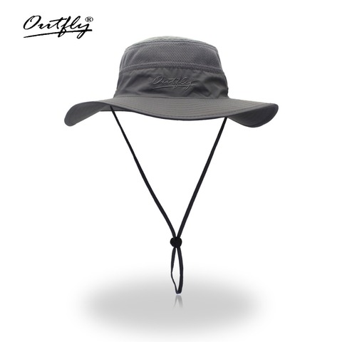 Summer Boonie Bucket Hats For Mens Fisherman Hats With Wide Brim Sun Fishing Bucket Hat Breathable mesh polyester quick cut ► Photo 1/6