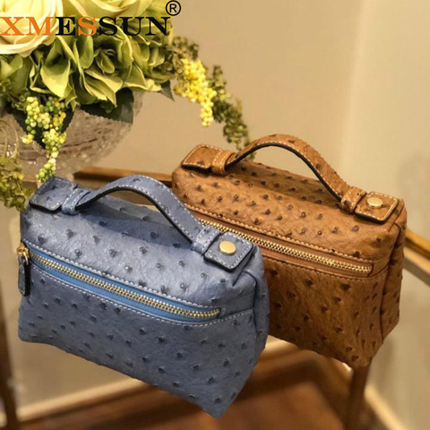 XMESSUN Luxury High Quality Genuine Ostrich Leather Skin Clutch Bag Designer Handbag Purse 2022 New Fashion Trendy Bag ► Photo 1/6