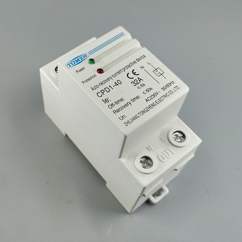 32A   230V 50/60hz Din rail automatic recovery reconnect over Current limiting protective device protector ► Photo 1/6
