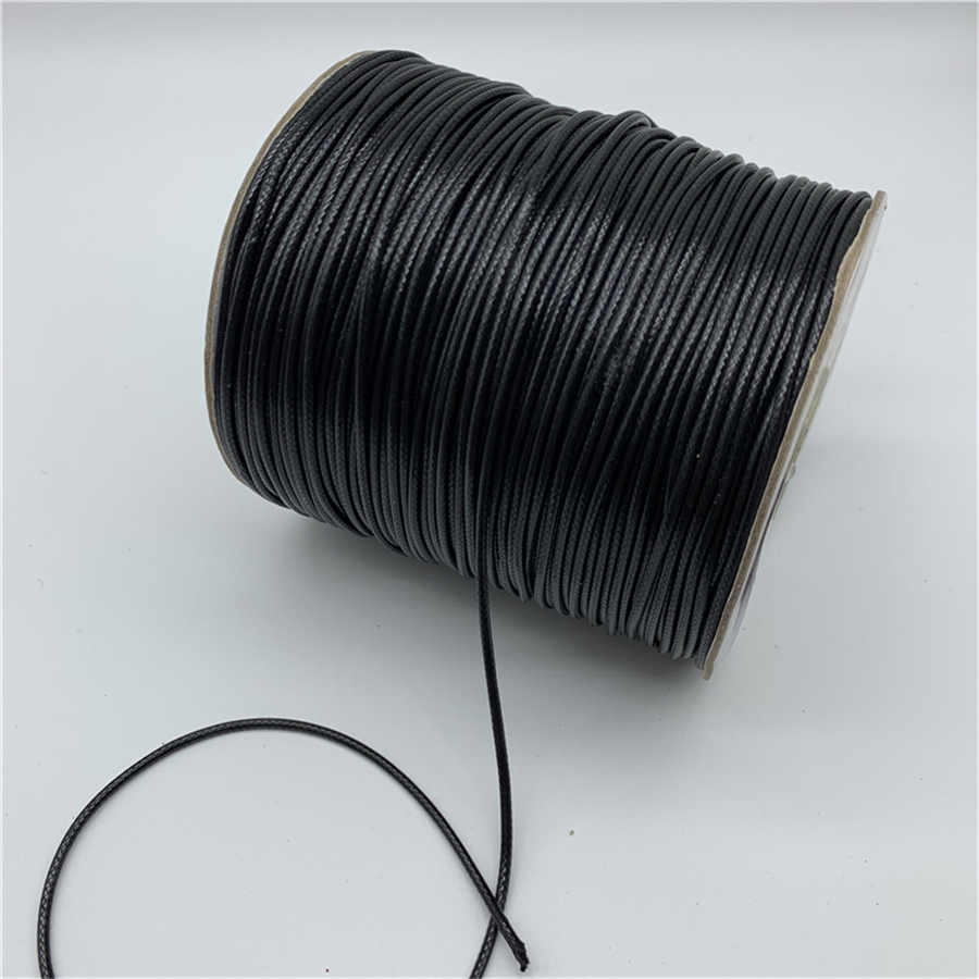 1mm 2mm Black Waxed Cotton Cord Waxed Thread - Main Image