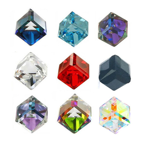 Different Colours Fantasy 3D Glass Crystal Nail Charms Rhinestones For Nails Geometric Cube Square DIY Nails Art Decorations ► Photo 1/3