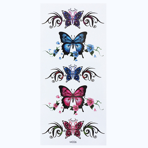 Fashion Sexy Beautiful Watercolor Butterfly Waist Waterproof Colorful Temporary Tattoo Sticker New 2022 ► Photo 1/2