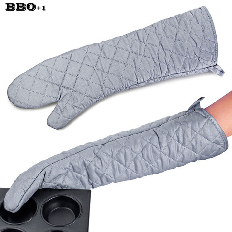 Supper Long Cotton Cloth Oven Mitts BBQ gloves 23 Inch 58cm Heat Resistant and Anti-hot Baking Gloves Cook Kitchen Accessories ► Photo 1/6