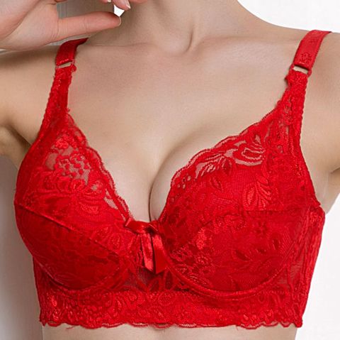 2022 Sexy Full Lace Women's Bras Push Up Coverage Flower Adjustable  Intimates Bowknot Underwear Plus Size ► Photo 1/6