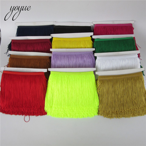 1 yards 15cm Long Fringe Lace Tassel Polyester Lace Trim Ribbon Latin dance skirt curtain fringes for sewing DIY Accessories ► Photo 1/6