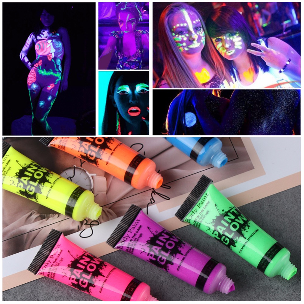 Glow Body Paint In The Dark Painting UV Light Phosphorescent Luminous  Makeup Pigments Tattoo Henna Halloween Festival TSLM2 - Price history &  Review, AliExpress Seller - ElECOOL-HCXX Store