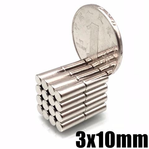 10pcs Strong Magnets N35 3 mm x 10 mm Disc Neodymium 3x10 Cylinder Rare Earth Bulk ndfeb Neodymium magnets 3*10 ► Photo 1/6