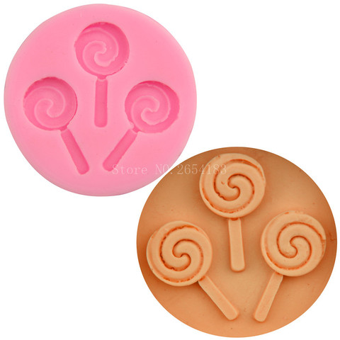 3hold Lollipop shape Fondant Soap 3D Cake Silicone Mold Cupcake Jelly Candy Chocolate Decoration Baking Tool Moulds FQ2840 ► Photo 1/5