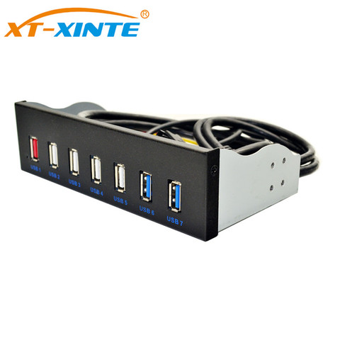 5.25 inch 19pin to 2Ports USB3.0 4Ports USB2.0 Optical Drive Front Panel USB Hub Fast Changer BC1.2 Connector for PC Desktop ► Photo 1/6