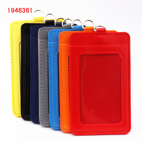 Luxury quality 610 PU Leather material double card sleeve ID Badge Case Clear Bank Credit Card Badge Holder Accessories ► Photo 1/6