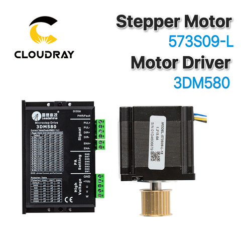 Cloudray Leadshine 3 Phase Stepper Motor 573S09-L-18/573S15-L-18+Stepper Driver 3DM580  for CO2 Laser Engraving Cutting Machine ► Photo 1/4