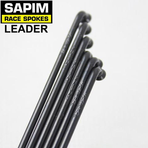 Black/Silver SAPIM Leader Round Spokes J-HOOK or Straight pull 14G 2.0mm or 15G 1.8mm 12 pieces/pack ► Photo 1/4