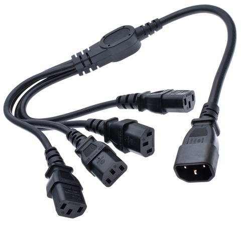 High Quality IEC 320 C14 Male Plug to 4XC13 Female Y Type Splitter Power Cord , C14 to 4 x C13, 250V/10A ► Photo 1/6