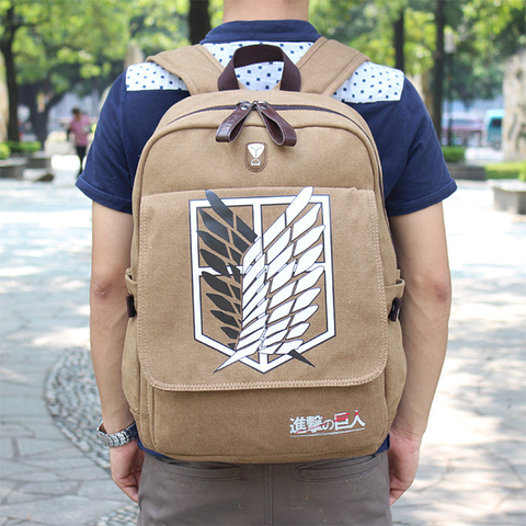 anime attack on titan laptop canvas backpack Buy Bagbros Printed Bagpack Attack on Titan Backpacks For