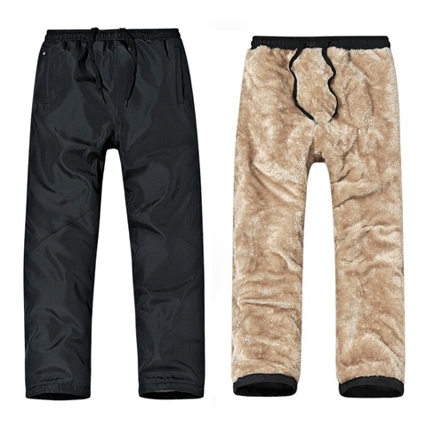 Winter Pants Fleece thick Men Joggers keep Warm in cold weather and Windproof trousers with pockets on side ► Photo 1/6