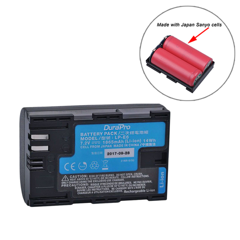 High Quality 7.2V LP-E6 LP-E6N LP E6 Li-ion Rechargable Battery Made With Japan Cells For Canon EOS 5D Mark II III 7D 60D 6D ► Photo 1/6