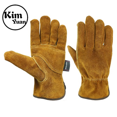 KIM YUAN Waterproof Leather Work Gloves, 1 Pairs Thorn Proof Gardening Gloves, Heavy Duty Rigger Gloves for Gardening, Fishing ► Photo 1/6