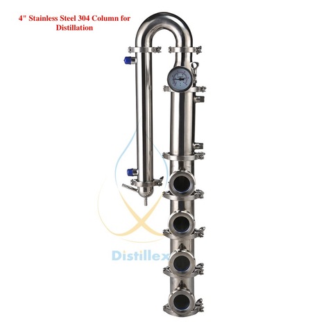 NEW 4 inch (OD119mm ) 99.9% Copper bubble plates Distillation Column with 4 section for distillation Stainless Steel 304 column ► Photo 1/4