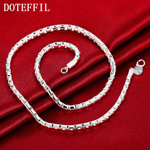 DOTEFFIL 925 Sterling Silver 20 Inch Round Box Chain Necklace For Men Women Charm Wedding Engagement Party Fashion Jewelry ► Photo 1/6