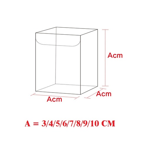 A *A*A CM (A=3/4/5/6/7/8/9/10) Transparent Waterproof Clear PVC Boxes Packaging Plastic Candy Box Storage Event&Party Supplies ► Photo 1/4