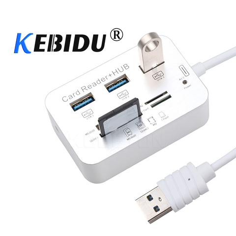 kebidu Mini Usb 3.0 Multi Hub + Card Reader COMBO High Speed Hub with MS/SD/M2/TF with 3 Ports USB Splitter for PC Laptop ► Photo 1/5