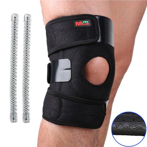 Mumian Knee Adjustable Sports Leg Support Brace Wrap Protector Pads Sleeve Cap Patella Guard 2 Spring Bars,one Size,black ► Photo 1/6
