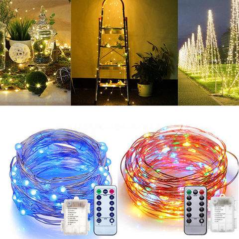 Fairy Lights Battery Operated LED String Lights Remote Control Timer Twinkle String Lights 8 Modes 5m 10m Firefly Lights ► Photo 1/6