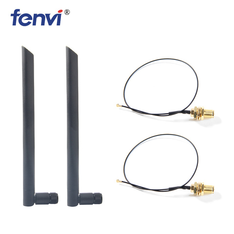 NEW Dual band 5dbi Wireless WiFi Antenna RP-SMA + MHF4/IPX Pigtail Cable for NGFF M.2 Card Intel AX200 9260 8265 3G/4G Module ► Photo 1/6