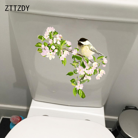 ZTTZDY 23.5*21.7CM Ancient Flowers And Birds Home Living Room Wall Sticker WC Toilet Decal T2-0236 ► Photo 1/6