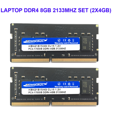 Kembona LAPTOP DDR4 8GB KIT(2X4GB) RAM Memory 2133mhz Memoria 260-pin SODIMM RAM Stick free shipping ► Photo 1/1