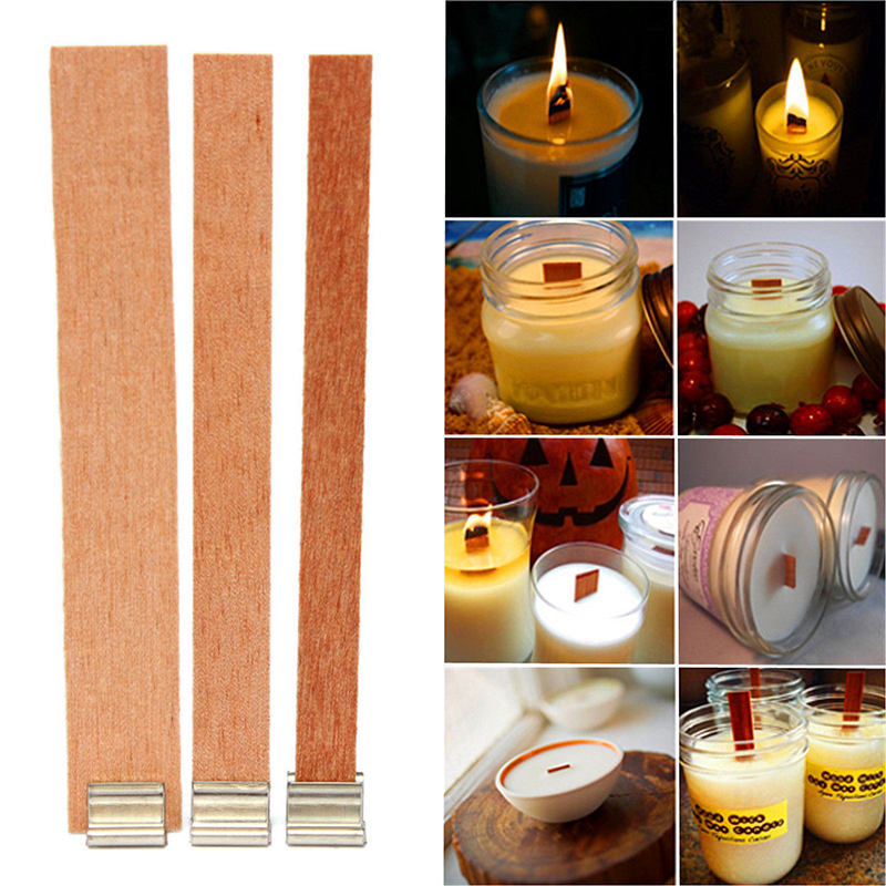 10/20/40Pcs Handmade Wood Wooden Wick Wax Candle Core Sustainers Tab With  Metal Stand DIY Candle Making Supply Sets Home Decor - Price history &  Review, AliExpress Seller - Worldwide Tool Store