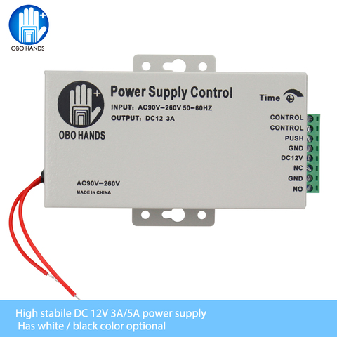 OBO HANDS 12VDC Access Control Power Supply Switch 3A/5A Time Delay Adjustable AC90V-260V Input NO/NC Output for 2 Electric Lock ► Photo 1/6