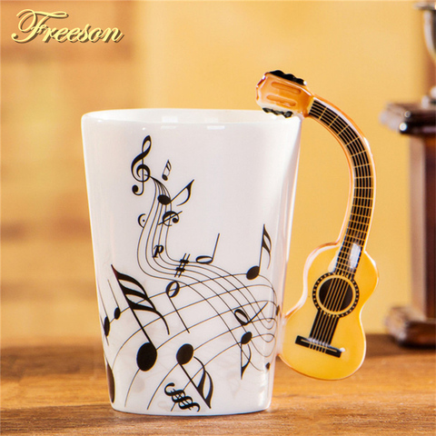 240/400ml Creative Acoustic Guitar Mug Music Coffee Cup Ceramic Beer Mug Cafe Coffee Mug Porcelain Tea Cup Tumbler Decoration ► Photo 1/1