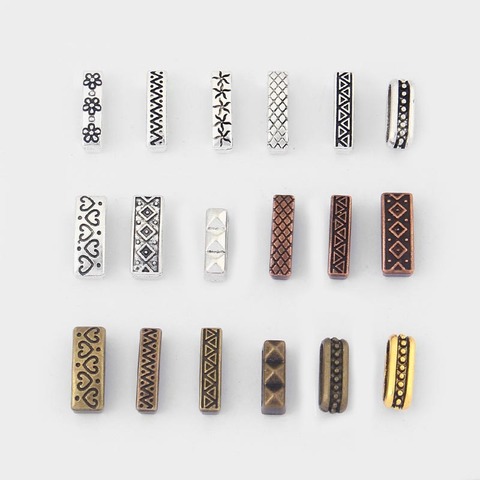 30pcs Flat Charms Slider Spacer Beads For 10*2mm Flat Leather Cord Bracelet Jewelry Findings ► Photo 1/6